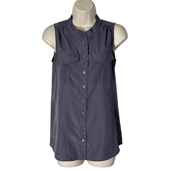 J. Crew Women's Sleeveless Button Down Blouse Gray Size 0 - Picture 1 of 7